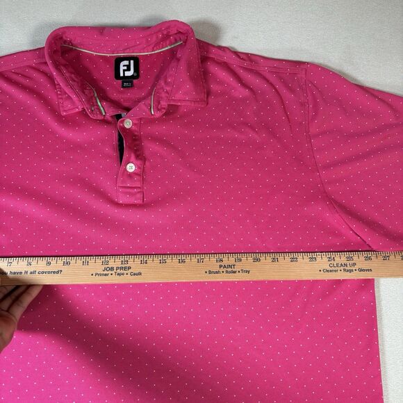 FootJoy FJ Polo Shirt Mens L Polka Dot Geometric "Palmer Legends Country Club” - Picture 7 of 9